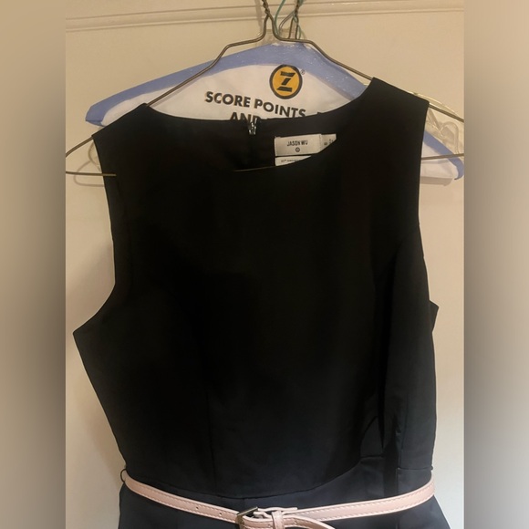 Jason Wu for Target black simple elegant dress - fitted top - pleated skirt - Picture 3 of 6